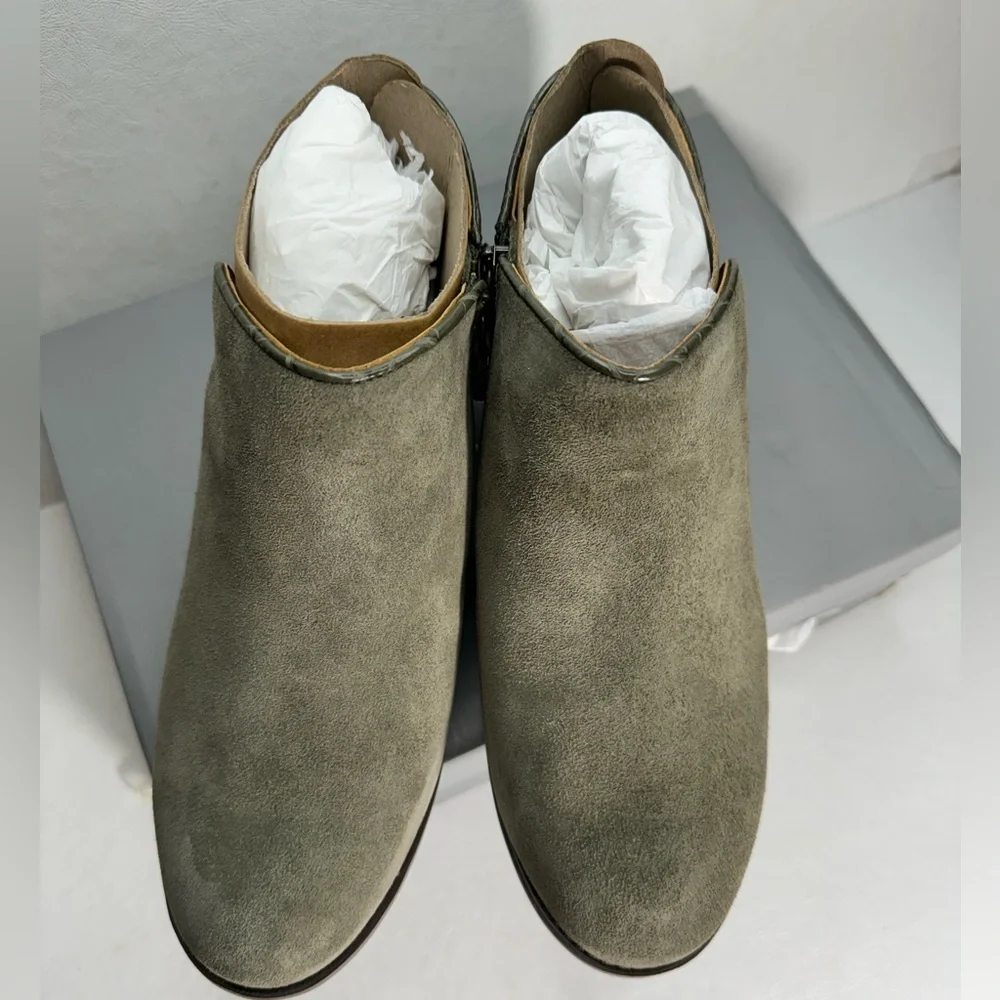 Vionic Water Repellent Suede Ankle Boots Marissa Olive casual classic style